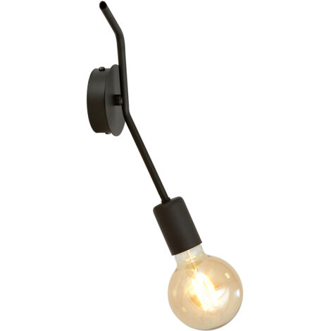 Applique Industrial 1 Luce Febe In Acciaio Nero A Braccio