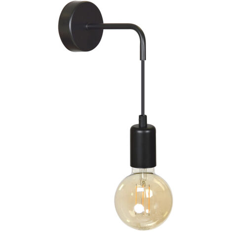 Applique Industrial 1 Luce Multiplo In Acciaio Nero