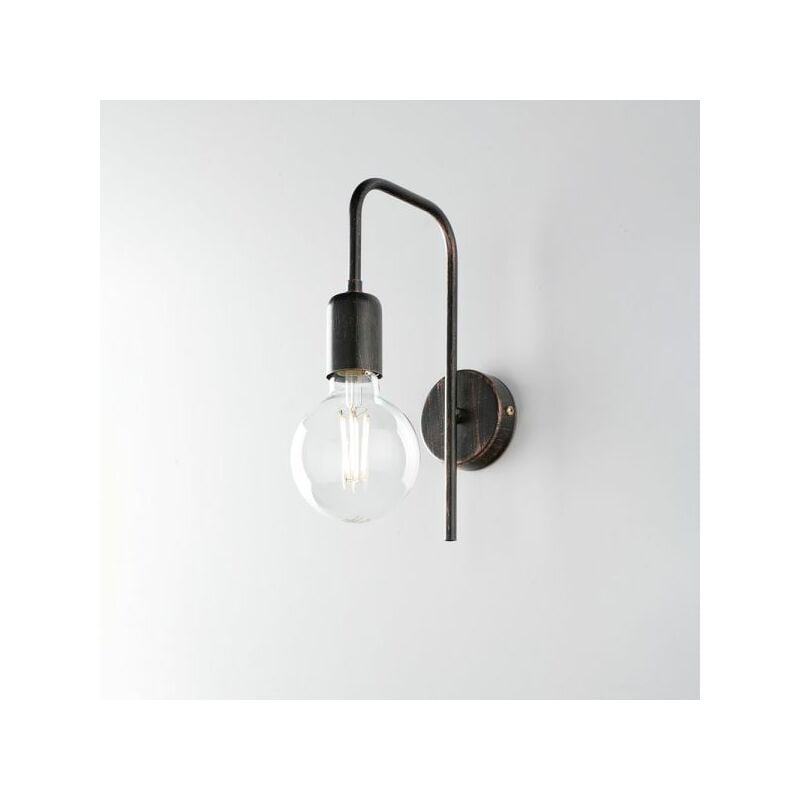 Image of Belight - Applique ferro laccato nero con decorazione rame 1 luce Nero Rame Loft