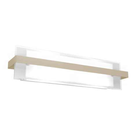Applique Industrial-Minimal Cross Metallo Sabbia Vetro Bianco 2 Luci E27 60Cm