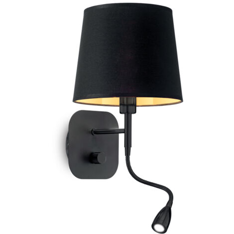 Applique Industrial-Minimal Nordik Metallo Nero 2 Luci E14 1,5W K Luce