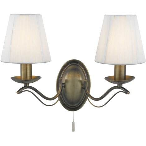 Applique Industrial-Nordico Andretti Acciaio Ottone 2 Luci E14