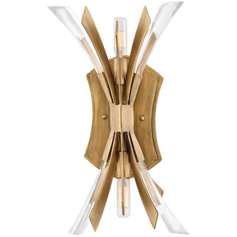 Applique Industrial Nordico Vida Acciaio Oro Brunito 2 Luci E14
