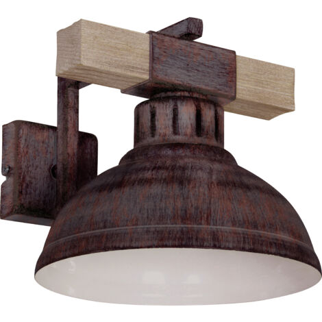 Applique industriale legno chiaro Hakon E27 15W Luminex