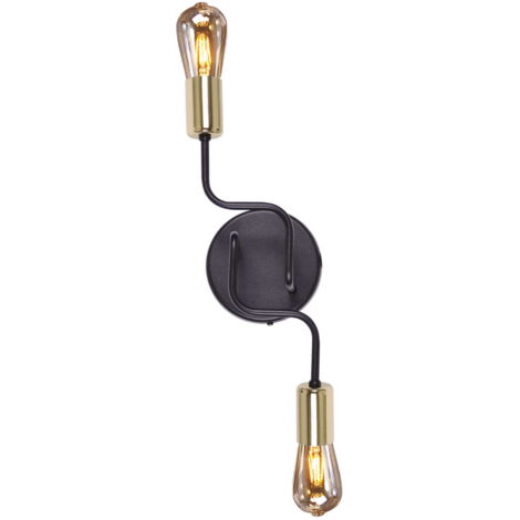 Applique industriale nera in metallo 2xE27 Kaja K-4945