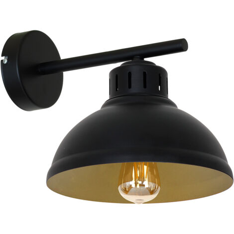 Applique industriale nera interno oro Sven E27 Luminex