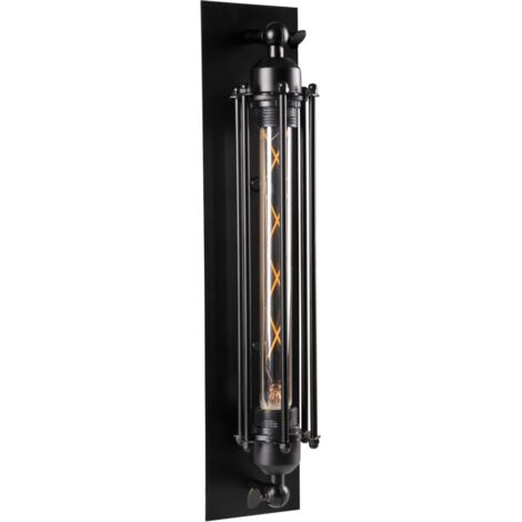 Applique industriale nera verticale E27 20W Retro Polux