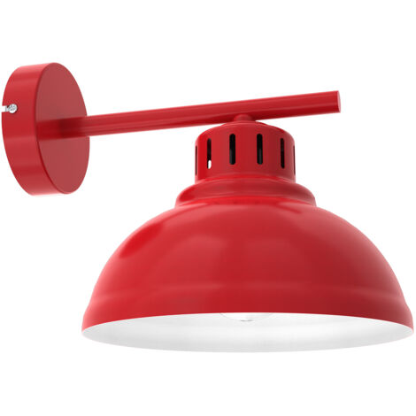 Applique industriale Sven rosso interno bianco E27 15W Luminex