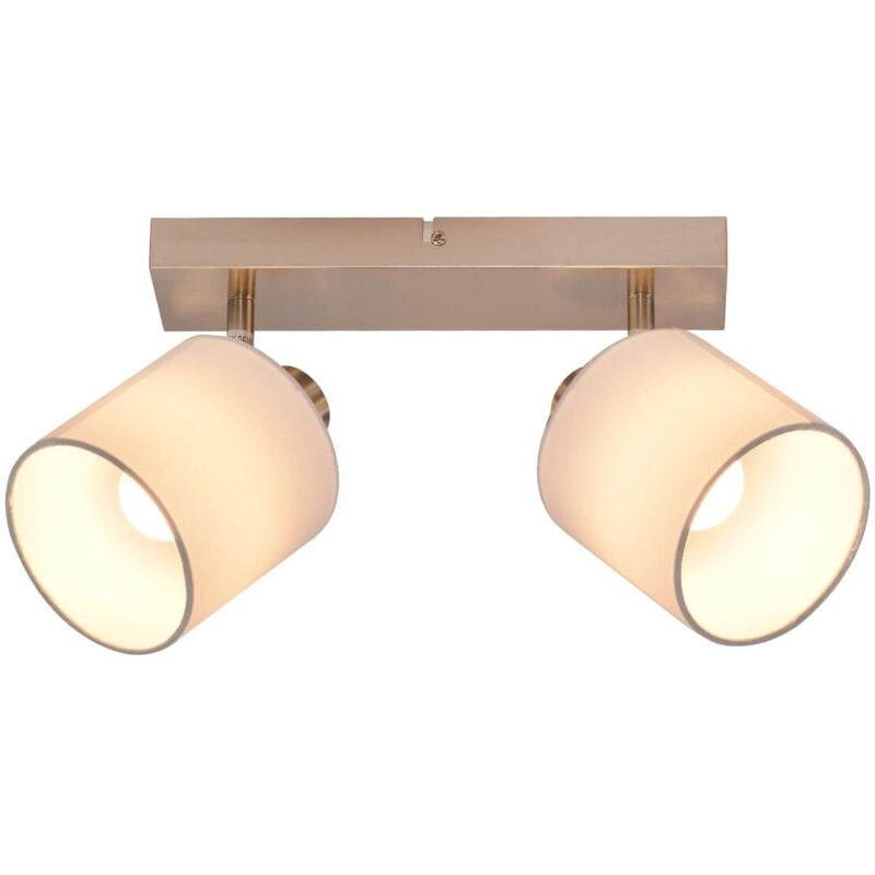 Applique Intérieur Vintage Gbly Applique 2 Spots Rétro E14 Pivotant Eclairage mural Applique industrielle Ecran tissu MAX.40W Argent pour hall