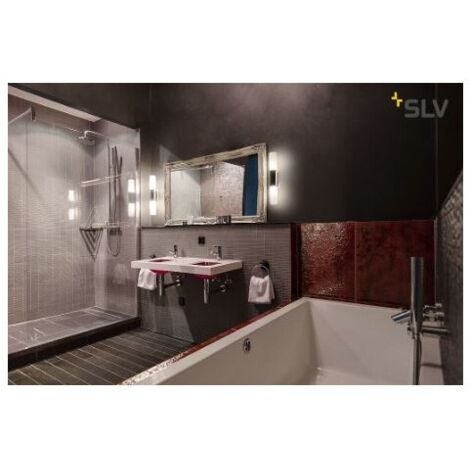 Applique interieure murale LED 16W double chrome + verre blanc satine 460x66x95mm 3000K 890lm non-dimmable IP44 Devin SLV