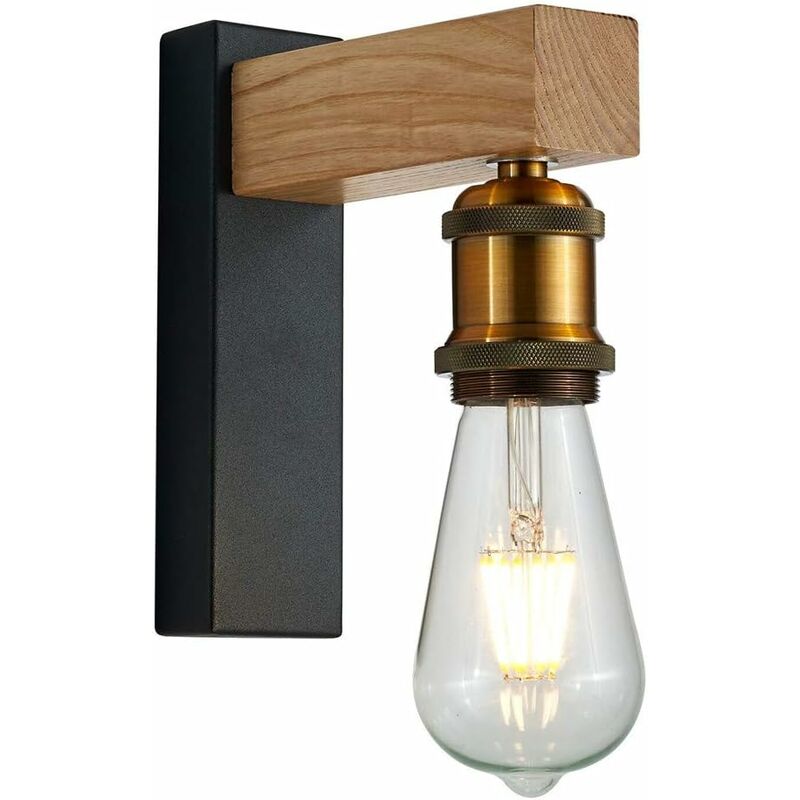 Applique interna, lampada da parete in legno E27