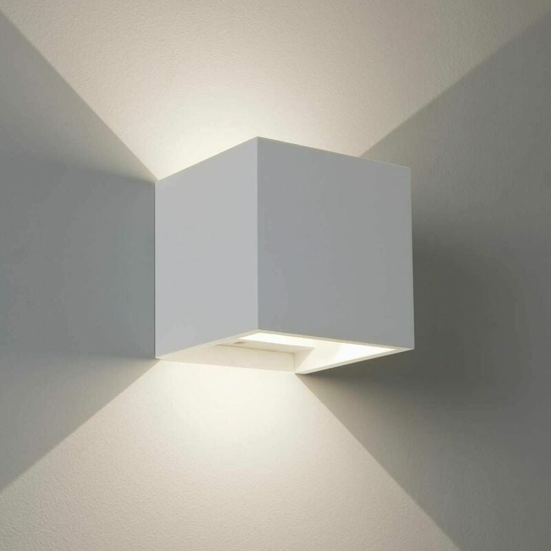 Image of Partenopea Utensili - Applique design moderno lampada da parete muro con led cob cubo 6w bianco luce naturale 4000K