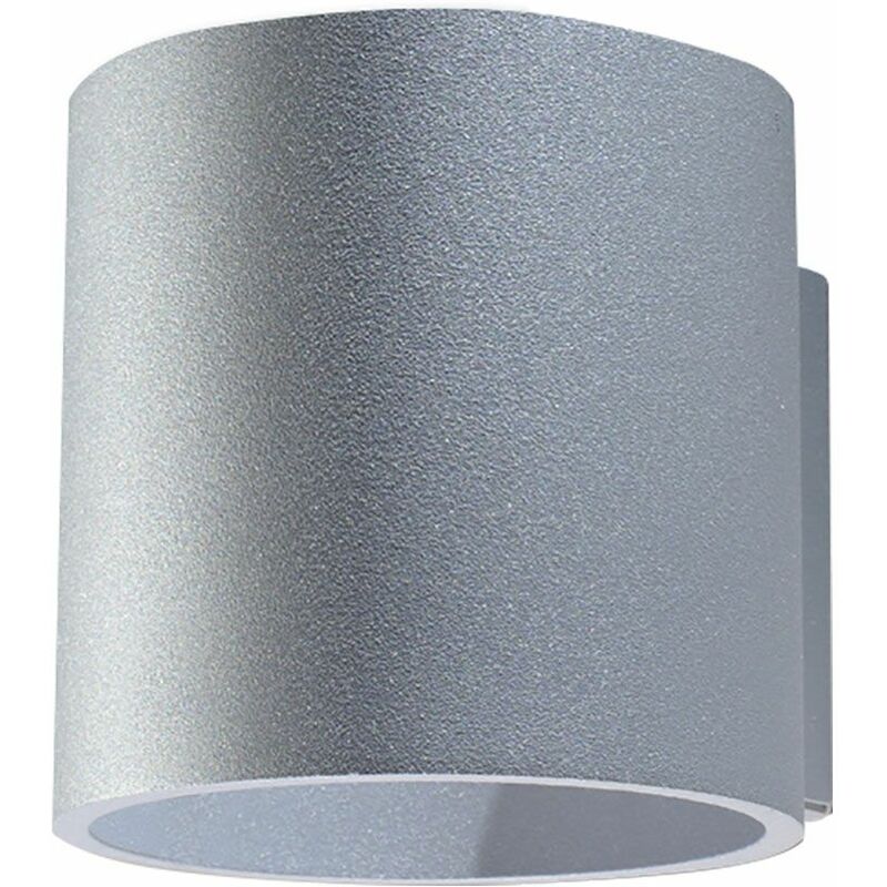 Image of Lampada da parete interna Lampada Up and Down Lampada da parete corridoio Lampada Up and Down inside, tonda grigio alluminio, 1x G9, DxH 10x10 cm,