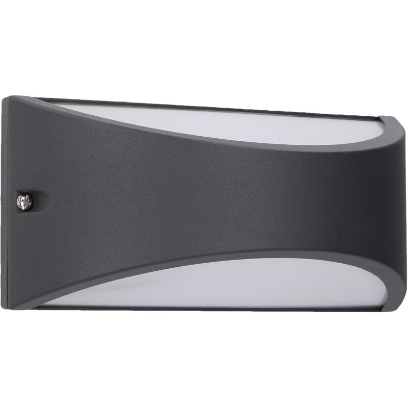 Kapa - Applique Murale led Extérieure Flush Up & Down Gris Urbain 945lm 3000K IP54 - Forlight