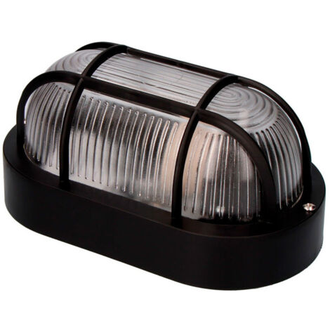 Applique ip54 ovale noir 1xe27 40w 20x11,3cm tarragona ø27cm