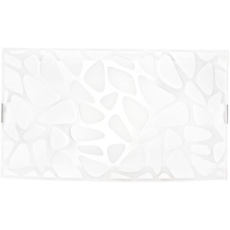 "Applique ISLAND in vetro con decoro sassi e ganci cromo 35x20 cm."