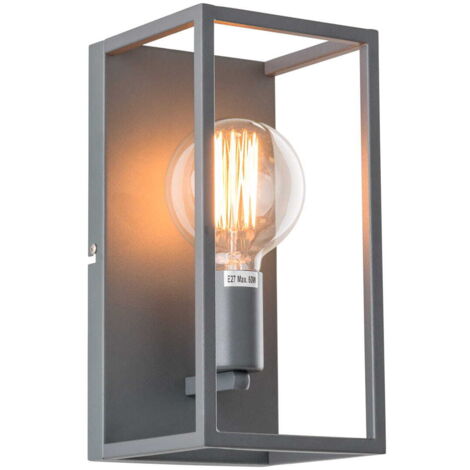 Applique Italux Sigalo LED industriale grigio E27 28cm