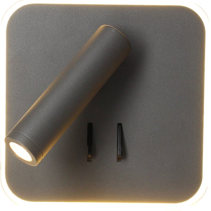 Arlux jazz applique intérieure carré 11W 770LM 2700K anthracite + liseuse 3W 210LM - 114120 2007.00 eur