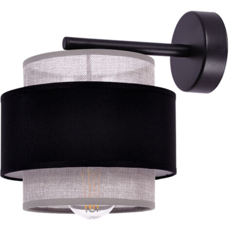 Applique Kaja Etela K-5174 nero/grigio doppio paralume E27