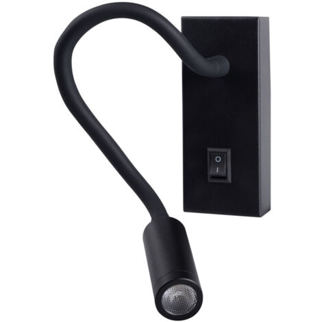 Applique Kanlux Tonil LED 3,3W nera 3000K lettura parete
