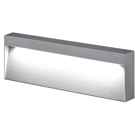 Applique KIKI a LED 8W 4000K IP65 - Struttura in Alluminio Grigia per Esterni, Segnapasso a Parete 50° Angolo Luce - Rossini Group