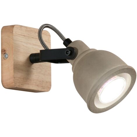 "Applique KISA con base in legno e diffusore in cemento naturale"