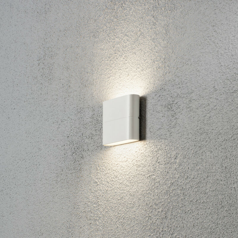 Chieri Applique d'extérieur moderne Up Down, blanche, 2x 3W led haute puissance, IP54 - Konstsmide