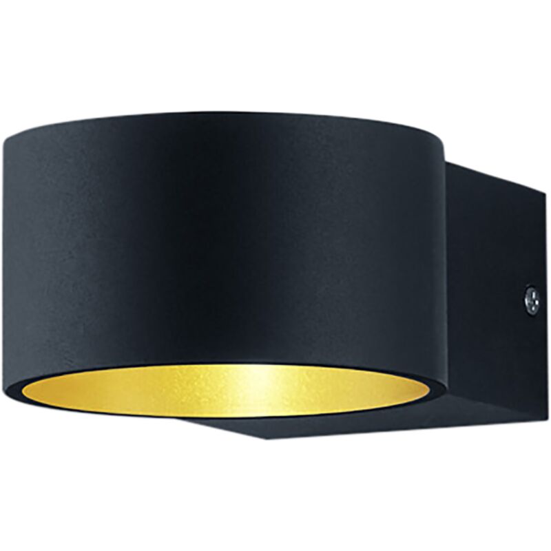 Applique lacapo noir et or led double lumi&egrave;re trio lighting
