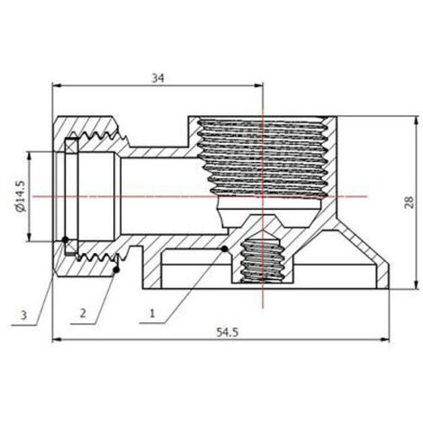 Applique laiton avec écrou à collet battu 14 1 2 GARIS B01 AML B