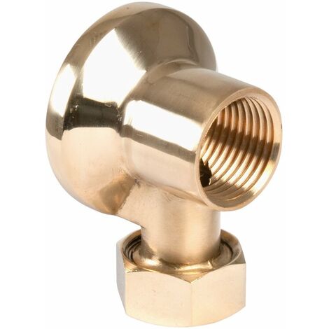 Applique laiton poli - F1/2' - Tube diamètre 14 mm - Codital
