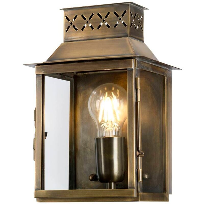 Lambeth Palace - Lanterne murale extérieure à 1 lumière en laiton IP44, E27 - Elstead