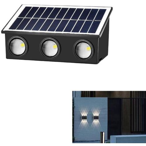 APPLIQUE LAMPADA 6 LED MURO PARETE SOLARE IP65 BIANCO FREDDO GIARDINO TE-B0574
