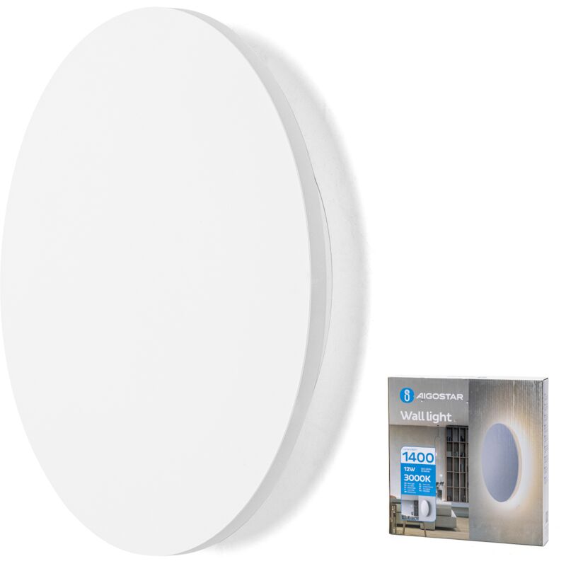 Applique lampada da muro bianco tondo wall light