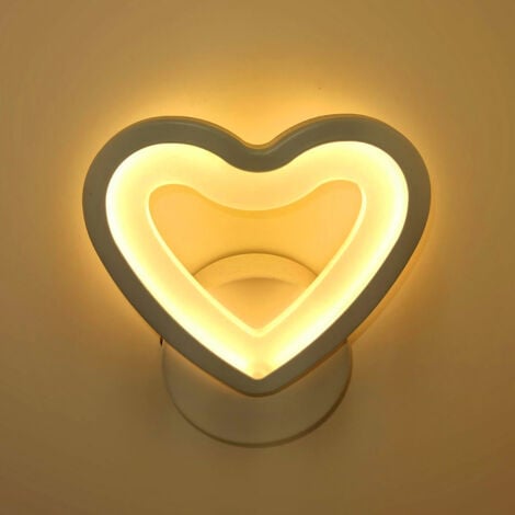 APPLIQUE LAMPADA DA MURO PER INTERNO A PARETE LUCE CALDA 3000K CUORE CON LED 6W