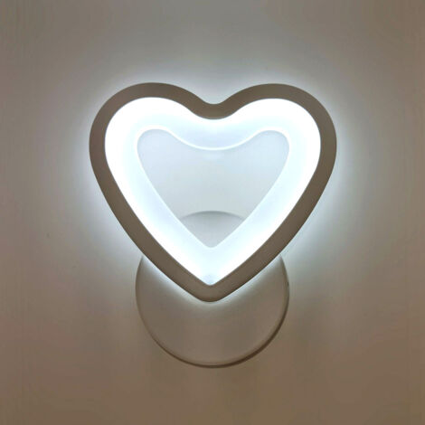 APPLIQUE LAMPADA DA MURO PER INTERNO A PARETE LUCE FREDDA 6500K CUORE CON LED 6W