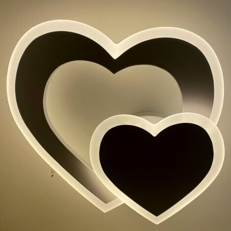 APPLIQUE LAMPADA DA MURO PER INTERNO A PARETE MODERNO DOPPIO CUORE CON LED 12W