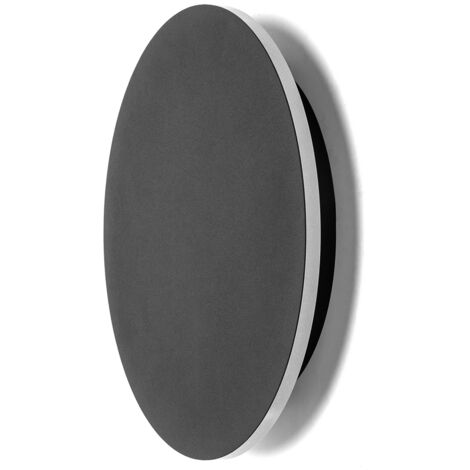 APPLIQUE LAMPADA DA MURO TONDA NERO FARETTO WALL LIGHT CON LUCE INCORPORATA