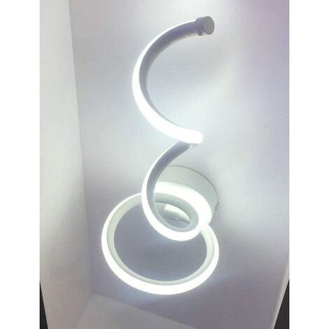 Applique da parete led 9w lampada muro spirale intrecciato bianco design  moderno luce fredda naturale calda