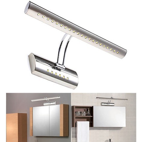 Lampada Led Specchio Bagno.Applique Lampada Da Parete Muro Specchio Bagno 27 Led 5050 Luce Fredda Cromato 04545