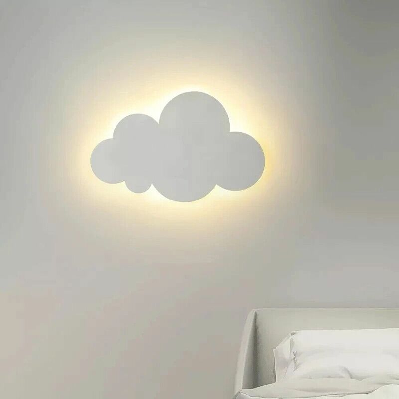 Image of Applique lampada da parete per interni luce muro a led forma nuvola bianca 9W