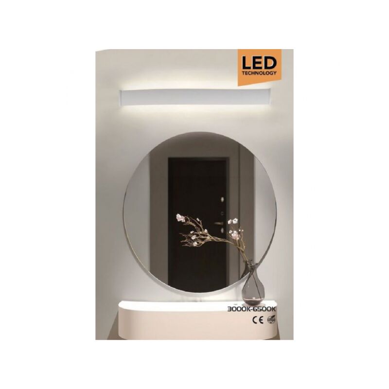 Image of Trade Shop Traesio - Trade Shop - Applique Lampada Da Specchio Parete Bagno Lineare 9 Watt Luce Up&down 31 Cm F09