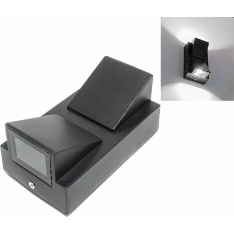 Applique Lampada Faretto per uso esterno a led luce 6500k 10W NERO LUCE A 2 VIE
