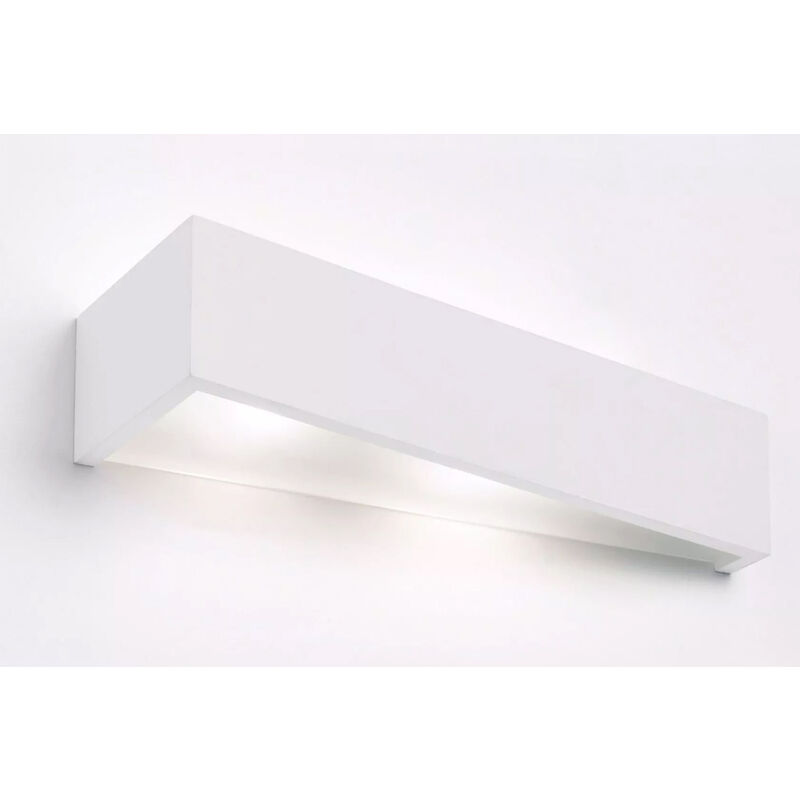 Image of BES - Applique Lampada Gesso Moderno Triangolo Bianco Verniciabile AttaccoG9 GS-5050