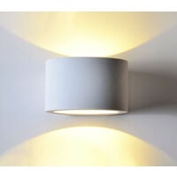 Applique lampada interno ovale gesso bianco moderno doppia luce Dr GS-5016