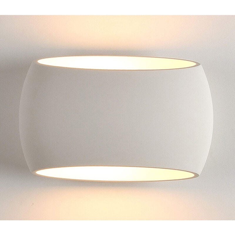 Applique Lampada Parete Gesso Interno Rettangolo Bianco Moderno Doppia Luce 5021