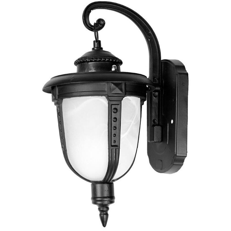 Image of BES - Lampada Parete Lanterna Esterno Giardino Applique Muro Vintage Nera 60W E27 A3-S
