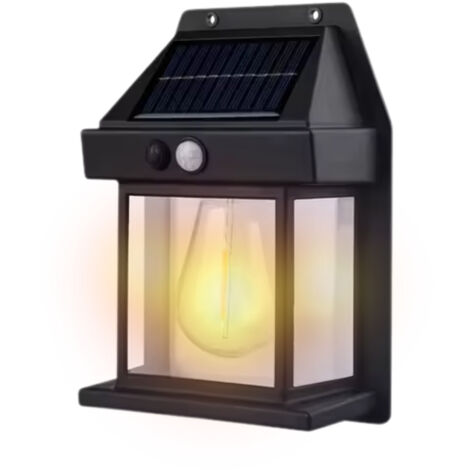 Applique Lampada LED da Parete Esterno Pannello Solare Crepuscolare Vintage
