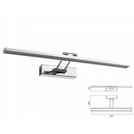 Lampada LED da Specchio 8W Finiture Cromate 3000K