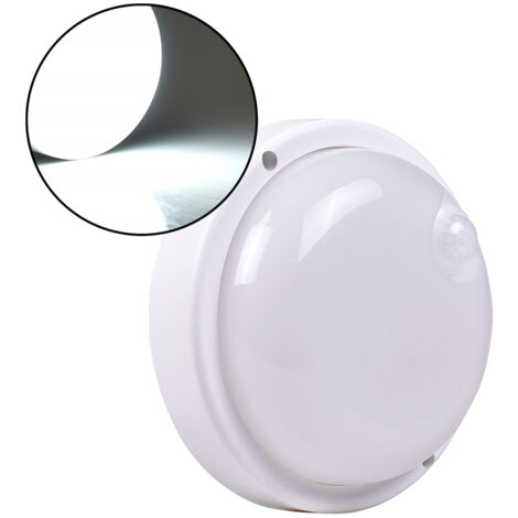 APPLIQUE LAMPADA LED DA PARETE TONDA CON SENSORE DI MOVIMENTO 9W LUCE FREDDA 6500K° IP56 - ILLUMINAZIONE RISPARMIO ENERGETICO