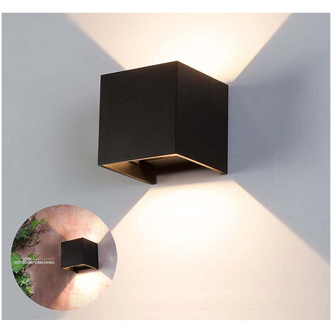 Applique lampada led parete 10w luce calda quadrato orientabile nero effetti